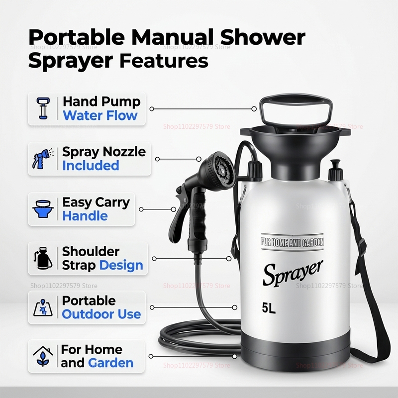 Douche de camping portable 5L, - Outdoor Camping Showers avis et prix